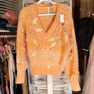 Anthropologie Bauble V-Neck Sweater